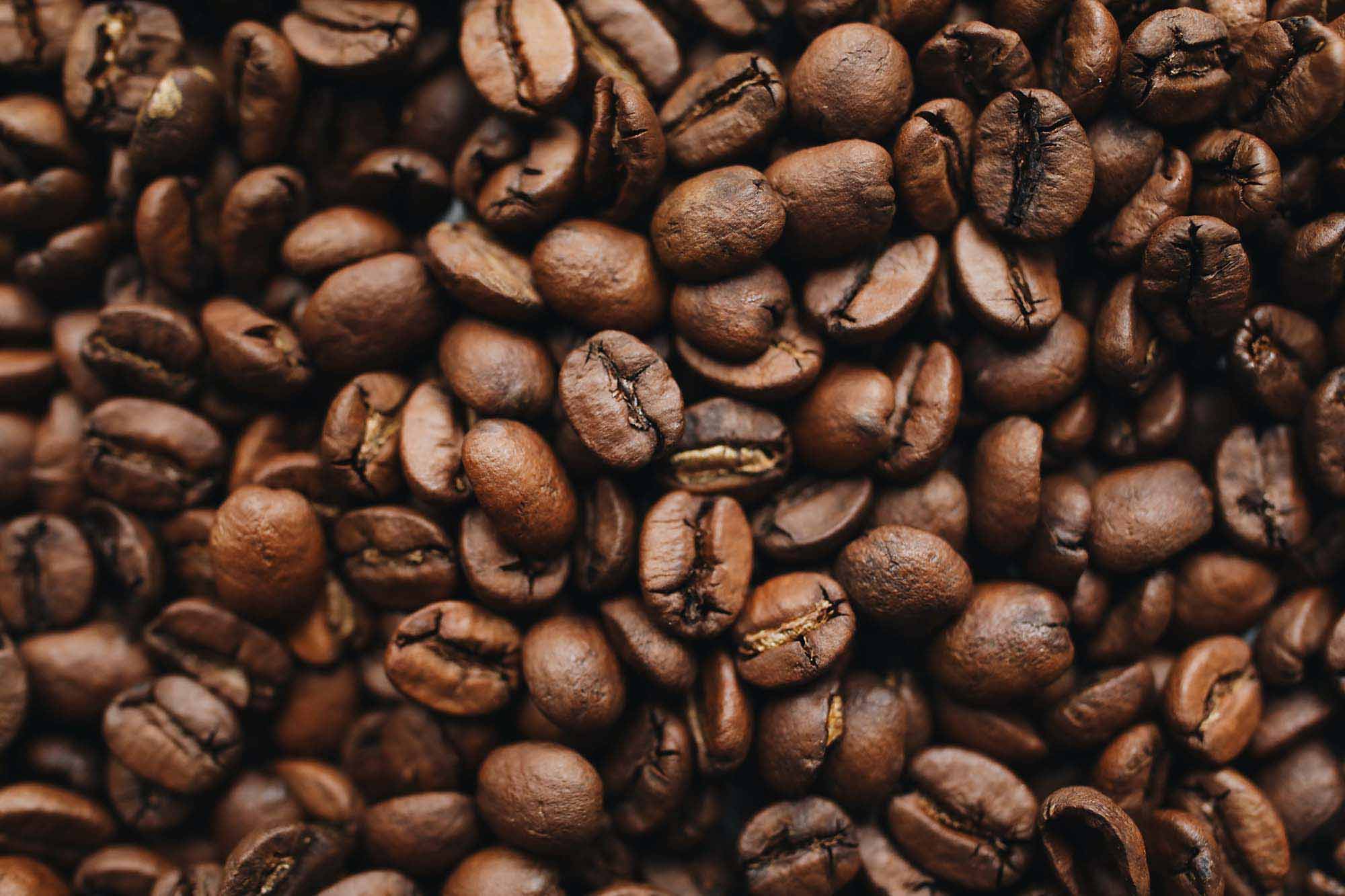 L'immagine mostra i vari semi del caffè già tostati pronti per essere utilizzati per il consumo.