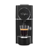 L'immagine mostra la macchina del caffe Coffea by Polti vista di fronte